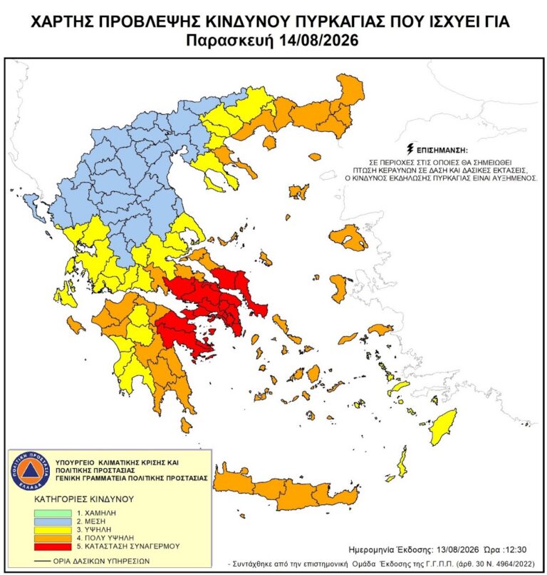 Εφαρμογή του μέτρου απαγόρευσης κυκλοφορίας – Παρασκευή 14 Αυγούστου 2026
