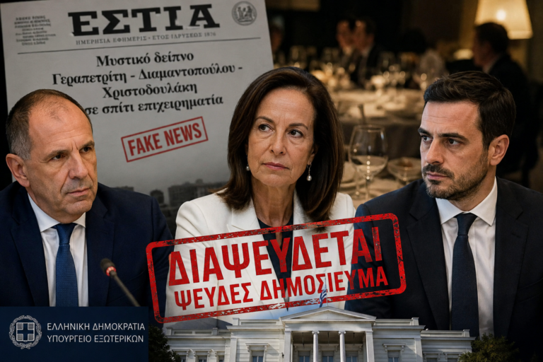 Τριπλή διάψευση για δημοσίευμα περί κοινού δείπνου Γεραπετρίτη με στελέχη του ΠΑΣΟΚ